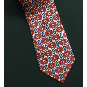 Red & Blue Patterned Tie